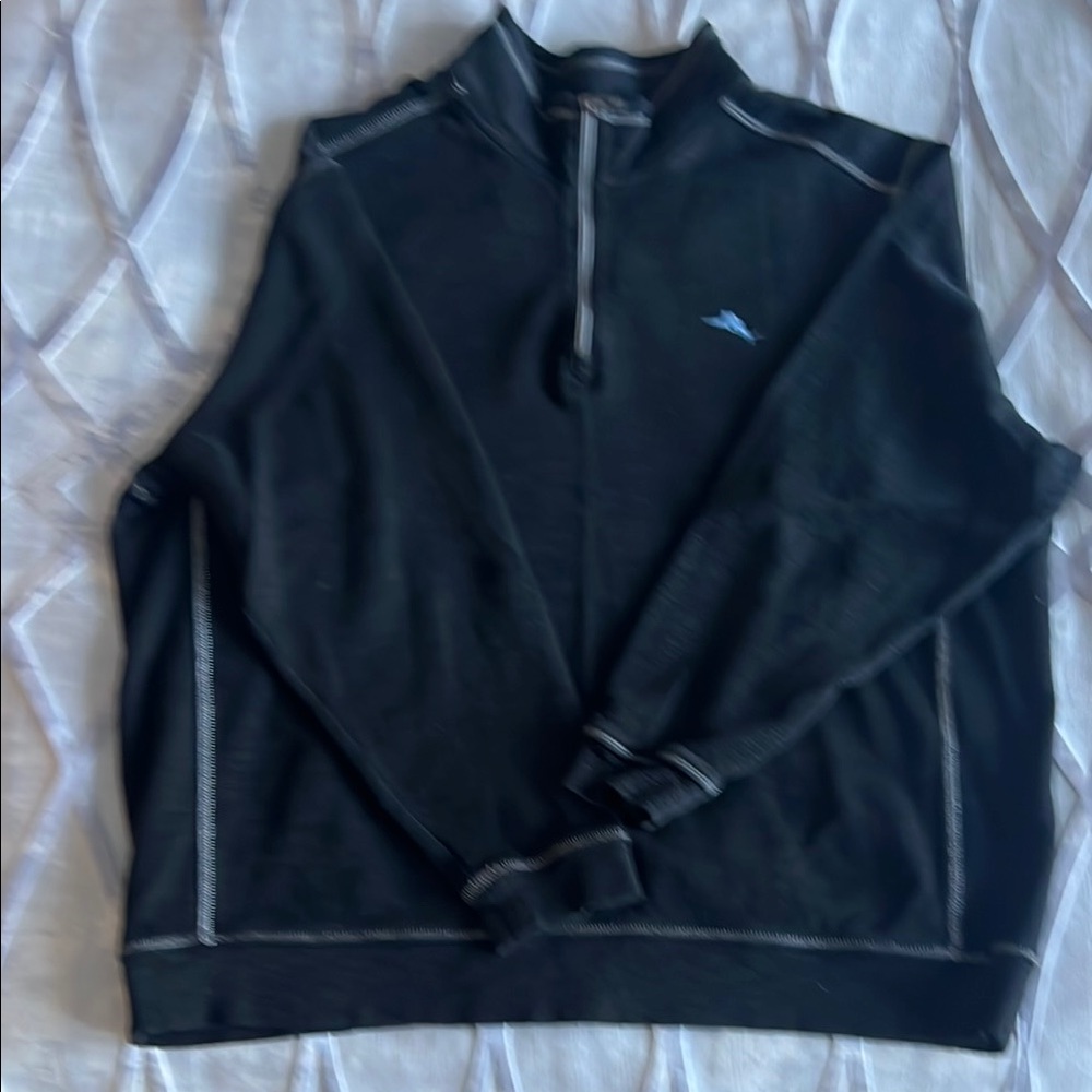 Black Quarter-Zip Men's Sweater